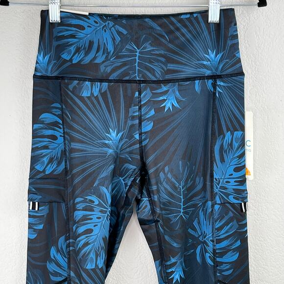 C&C California Palm Springs Black High Waist Cropped Workout Leggings Medium NWT - Picture 4 of 12